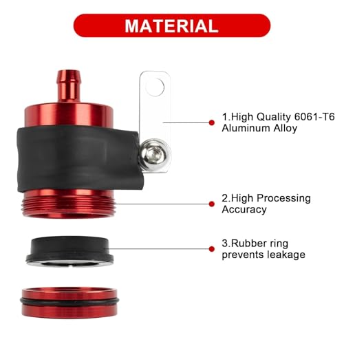 PSLER Motorcycles Brake Reservoir Fluid - Front Rear Oil Cup Catch Can Tank Cnc Aluminum for YZF R1 R3 R6 R25 R15 R125 600R Monster 821 Stripe Dark 1200 S Stripe 1100S 1100 EVO Red - Image 2