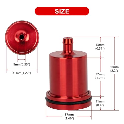 PSLER Motorcycles Brake Reservoir Fluid - Front Rear Oil Cup Catch Can Tank Cnc Aluminum for YZF R1 R3 R6 R25 R15 R125 600R Monster 821 Stripe Dark 1200 S Stripe 1100S 1100 EVO Red - Image 3