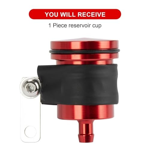 PSLER Motorcycles Brake Reservoir Fluid - Front Rear Oil Cup Catch Can Tank Cnc Aluminum for YZF R1 R3 R6 R25 R15 R125 600R Monster 821 Stripe Dark 1200 S Stripe 1100S 1100 EVO Red - Image 5