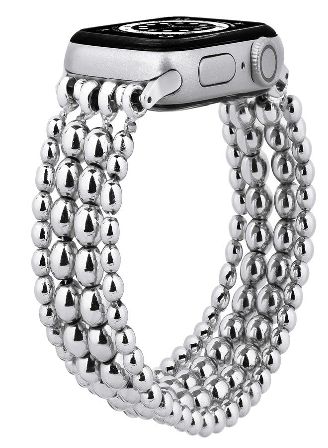 MOFREE Band Compatible with Apple Watch 38mm 40mm 41mm Beaded Bracelet Women, Fashion Handmade Elastic Stretch Strap for iWatch Series 9/87/SE/6/5/4/3/2/1 Bands - Image 1