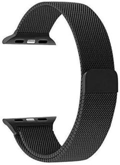 For Smart Watch 42mm - Magnetic Milanese Loop Stainless Steel Metal Band for Smart iwatch 42mm -Black