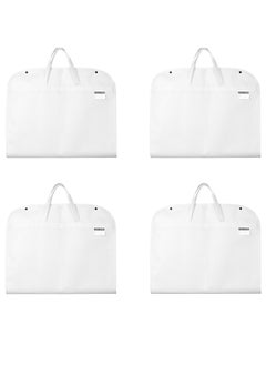 XiuWoo 4 Pack Portable Foldable Suit Clothes Covers Bags, Travel Handbag, Travel Clothes storage bag, Garment Bags, Hanging Clothes Storage Suit Covers, Suit Clothes Protector, Closet Organizer with Handle  - Image 1