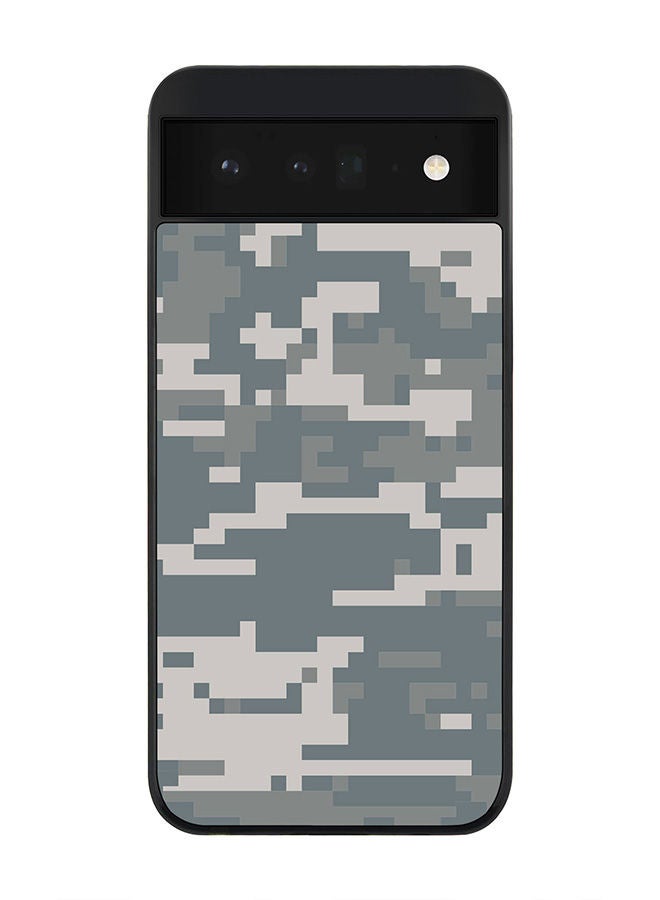 Stylizedd Rugged Black edge case for Google Pixel 6 5G Slim fit Soft Case Flexible Rubber Edges Anti Drop TPU Gel Thin Cover - Digital Camo - Image 1
