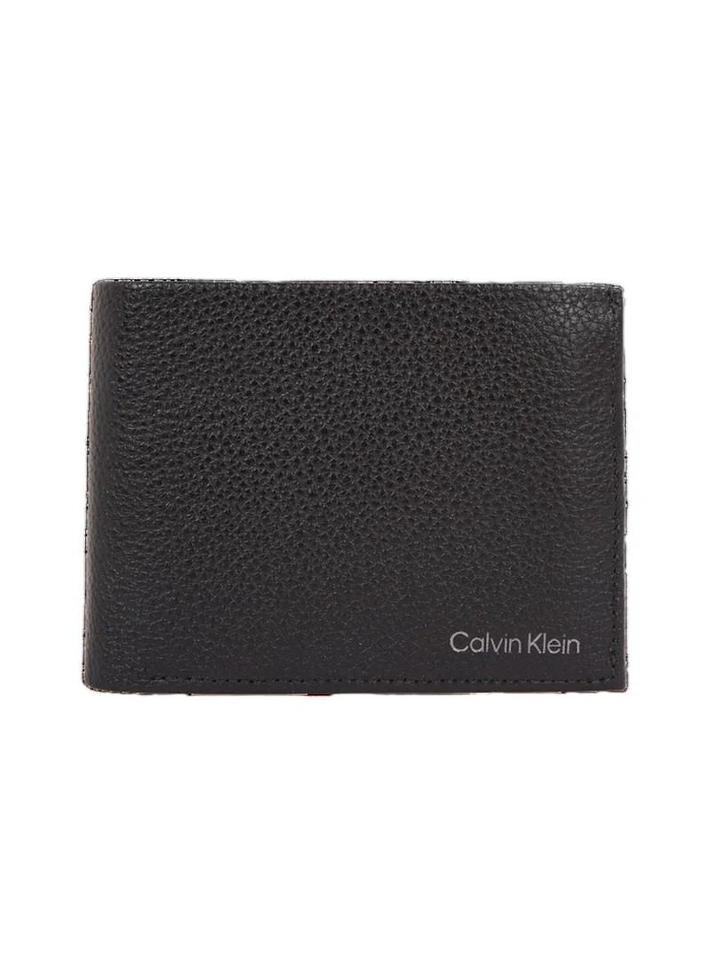 CALVIN KLEIN Men's Leather RFID Trifold Wallet, Black