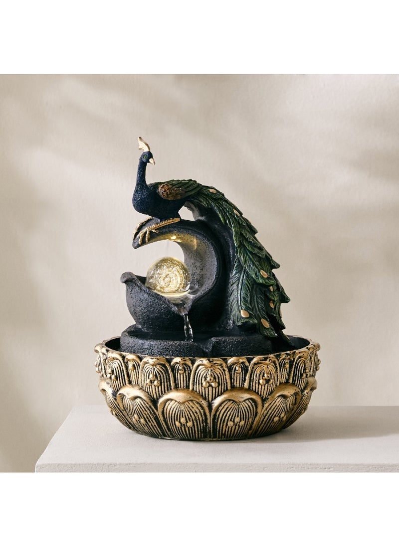 Home Box Belen Peacock Fountain with Rolling Ball and LED Light 20 x 26 x 20 cm  - Image 1
