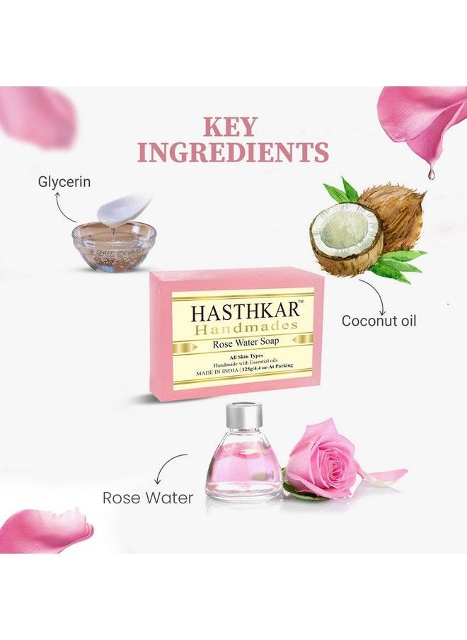 byPurenaturals - Hasthkar Handmades Glycerine Rose Water Soap 125Gm For Men & Women - Image 1