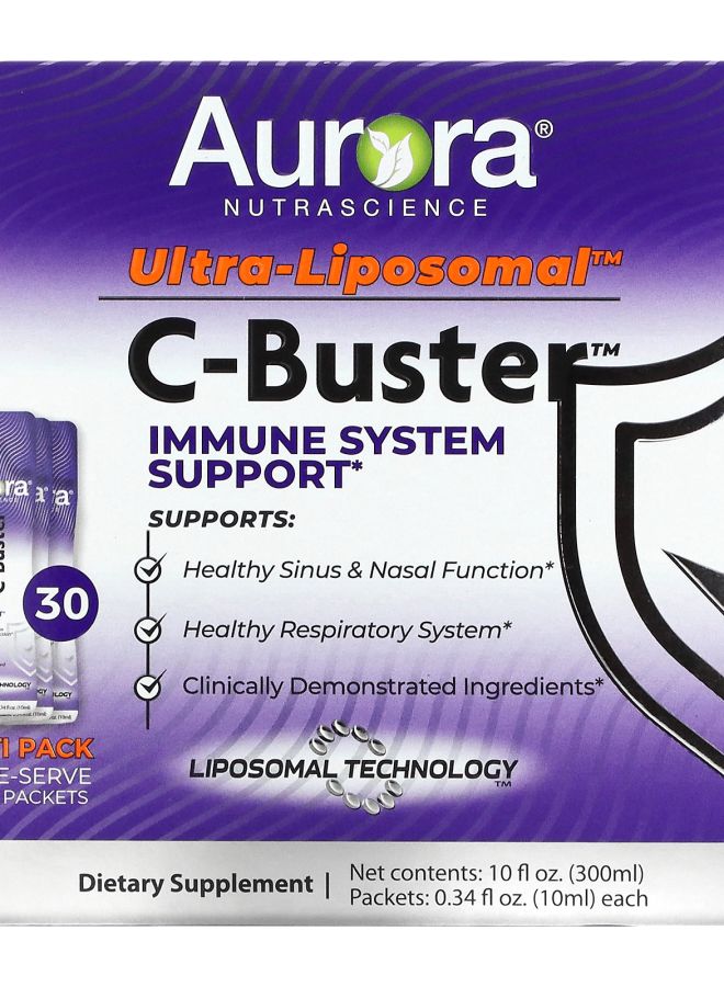 Aurora Nutrascience UltraLiposomal CBuster 30 Packets 0.34 fl oz (10 ml) Each