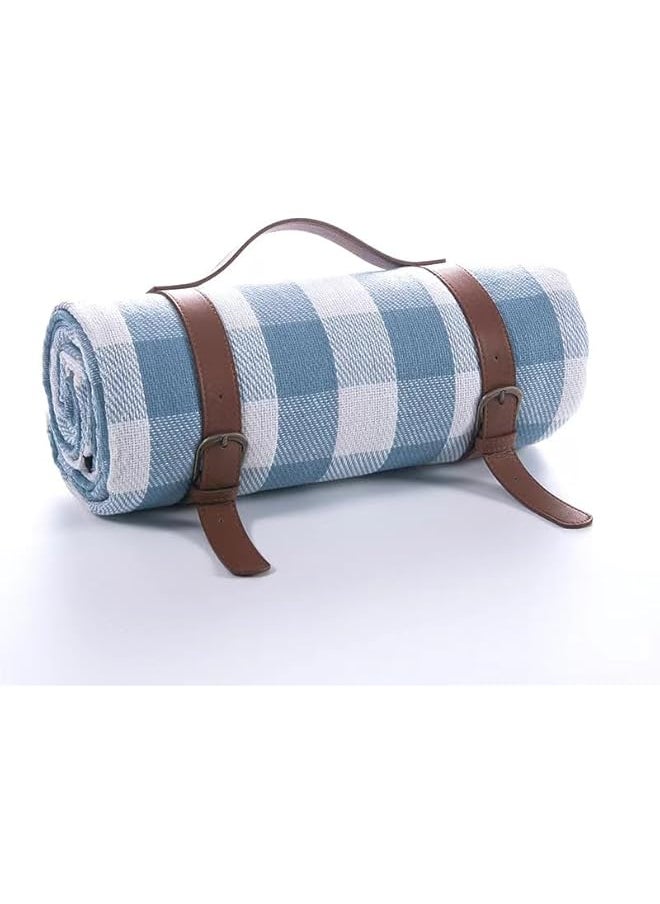 erorex EROREX Portable Extra Large Picnic Blanket 200 x 200 cm Camping Mat, Waterproof & Sandproof Foldable 3-Layer Outdoor Blanket for 6 to 8 Adults, for Camping, Park, Beach, Grass, Indoors (Light blue)  - Image 1
