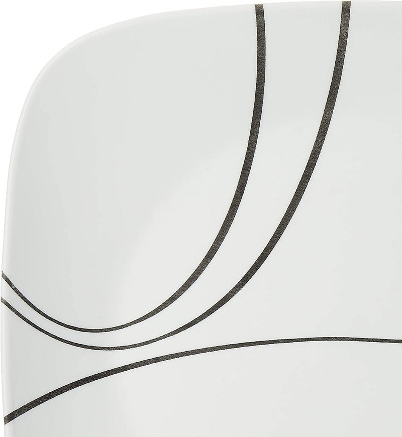 Corelle Vitrelle 6-Piece Salad Plate Set, Triple Layer Glass and Chip Resistant, Lightweight Square 10-1/4-Inch Plates Set, Splendor - Image 2