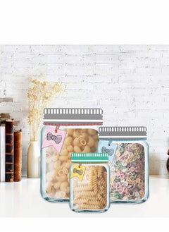 Excefore Mason Jar Ziplock Bags, 30Pcs Multi-Size Resuable Bottle Pattern Zipper Sealed Snacks Sandwich Airtight Food Storage Pouch for Kitchen Travel Camping Organizer and Kids  - Image 5