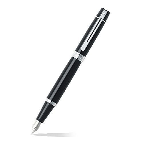 SHEAFFER قلم فيونيل شيـفر 300 9312 هدية - أسود لامع مع حواف كروم | رأس متوسط | مجموعة هدايا قلم فاخرة - Image 3