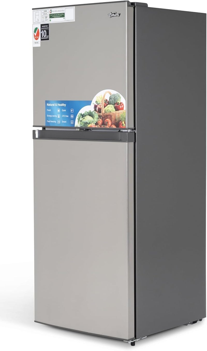 Terim TERR300S, Double Door Top Mount Refrigerator, Gross Capacity 300 Litres/Net 220 Liter TERR300S Grey - Image 4