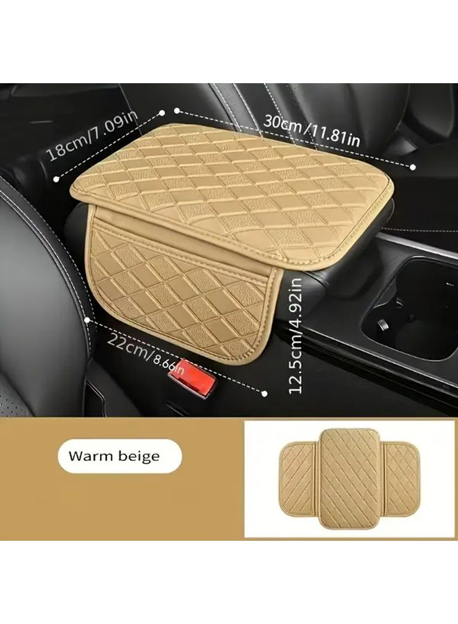 PUPU Leather Car Armrest Storage Box Red Multifunctional Side Pockets Scratch Resistant - Image 5