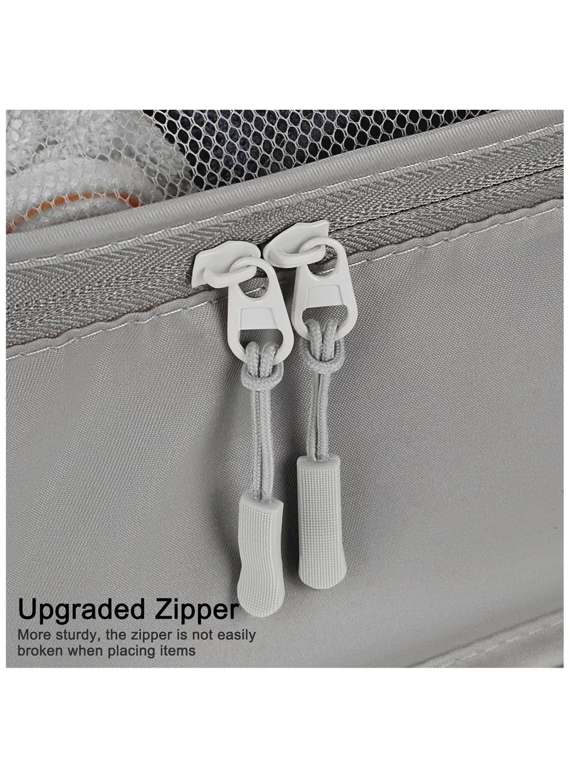 Quesera  Travel Organizer, 8 Pcs Packing Cubes Luggage Organizer, Storage Bags Organizer Set, Waterproof, Space Saving, Travel Essentials Organizer, Grey  | Best Price UAE