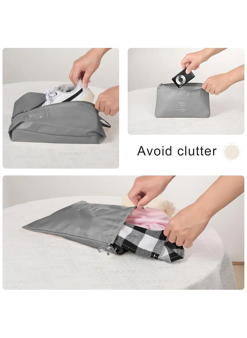 Quesera  Travel Organizer, 8 Pcs Packing Cubes Luggage Organizer, Storage Bags Organizer Set, Waterproof, Space Saving, Travel Essentials Organizer, Grey  | Best Price UAE