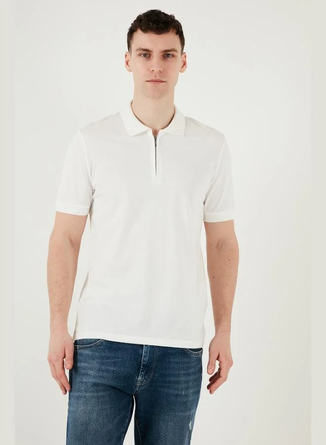 Buratti  Buratti Cotton Regular Fit Half Zipper Polo Collar T Shirt Men's Polo Collar T-Shirt 5903008 for Men | Best Price UAE