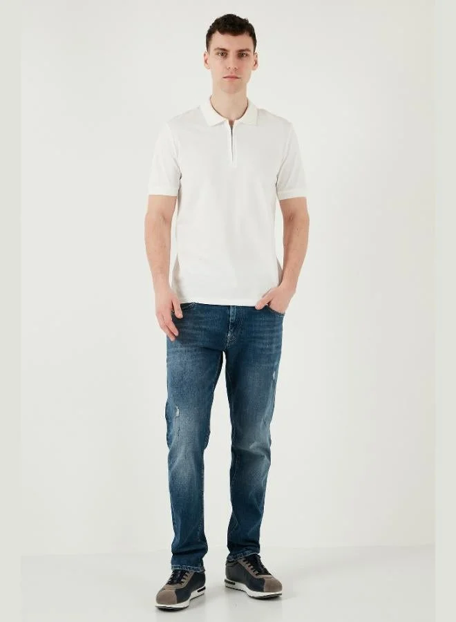 Buratti  Buratti Cotton Regular Fit Half Zipper Polo Collar T Shirt Men's Polo Collar T-Shirt 5903008 for Men | Best Price UAE