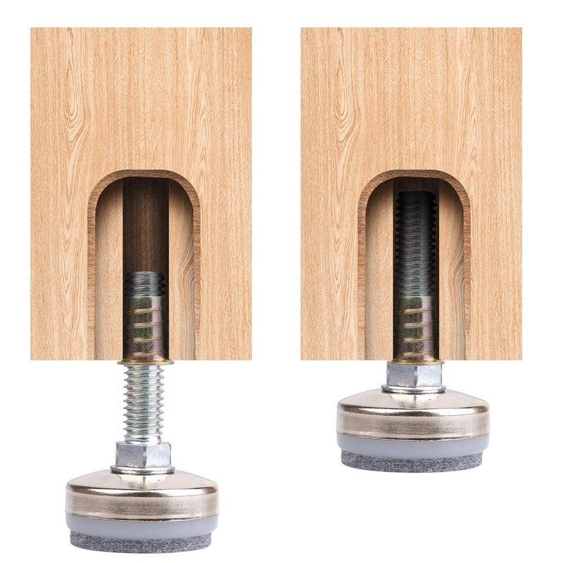 Anwenk Heavy Duty Furniture Levelers Adjustable Furniture Legs Levelers, Leveling Feet for Tables Chairs Cabinets Sofa Raiser, Support 1320LBs, T- Nut Kit 3/8â€-16 Thread, Large Base,w/ 4 Felt Pads (8 Pack) - Image 5
