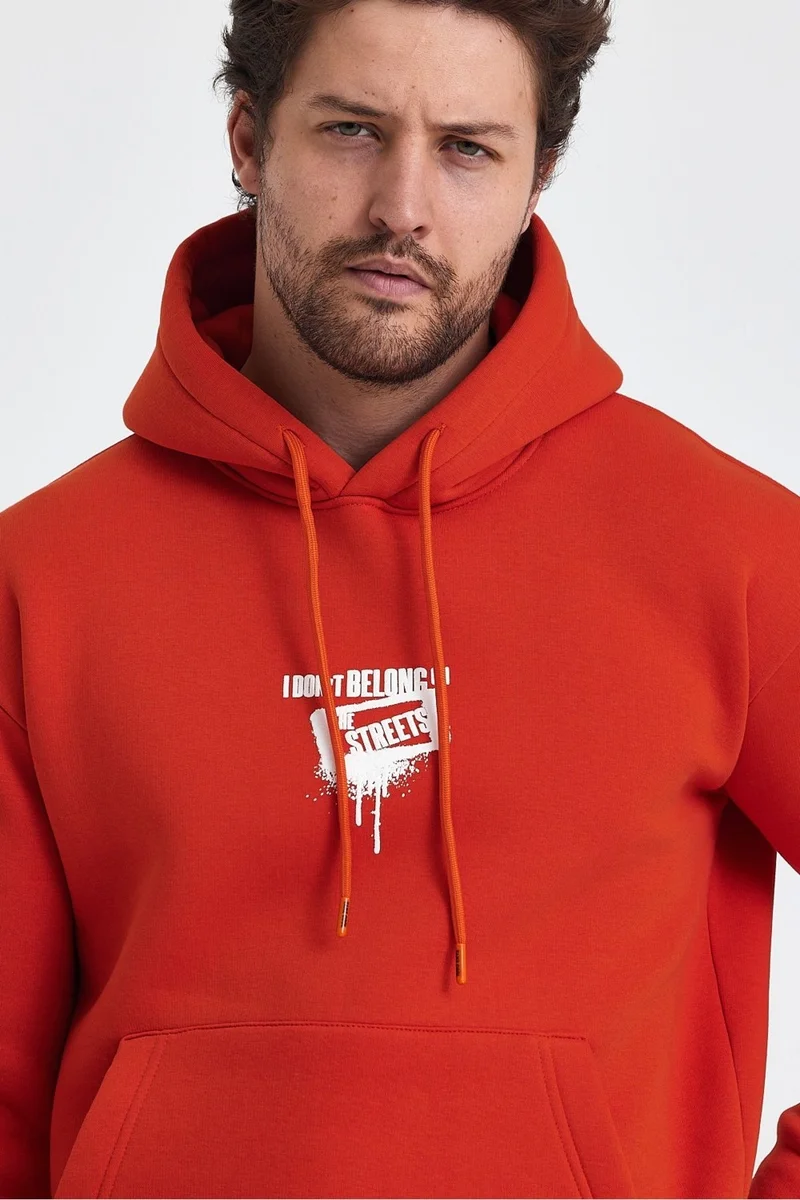 كوول تارز Cool Style Men's Standard Fit Regular Cut Polar Fleece Inside 3 Thread Hooded Cotton Sweatshirt