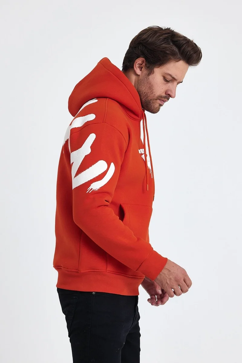 كوول تارز Cool Style Men's Standard Fit Regular Cut Polar Fleece Inside 3 Thread Hooded Cotton Sweatshirt