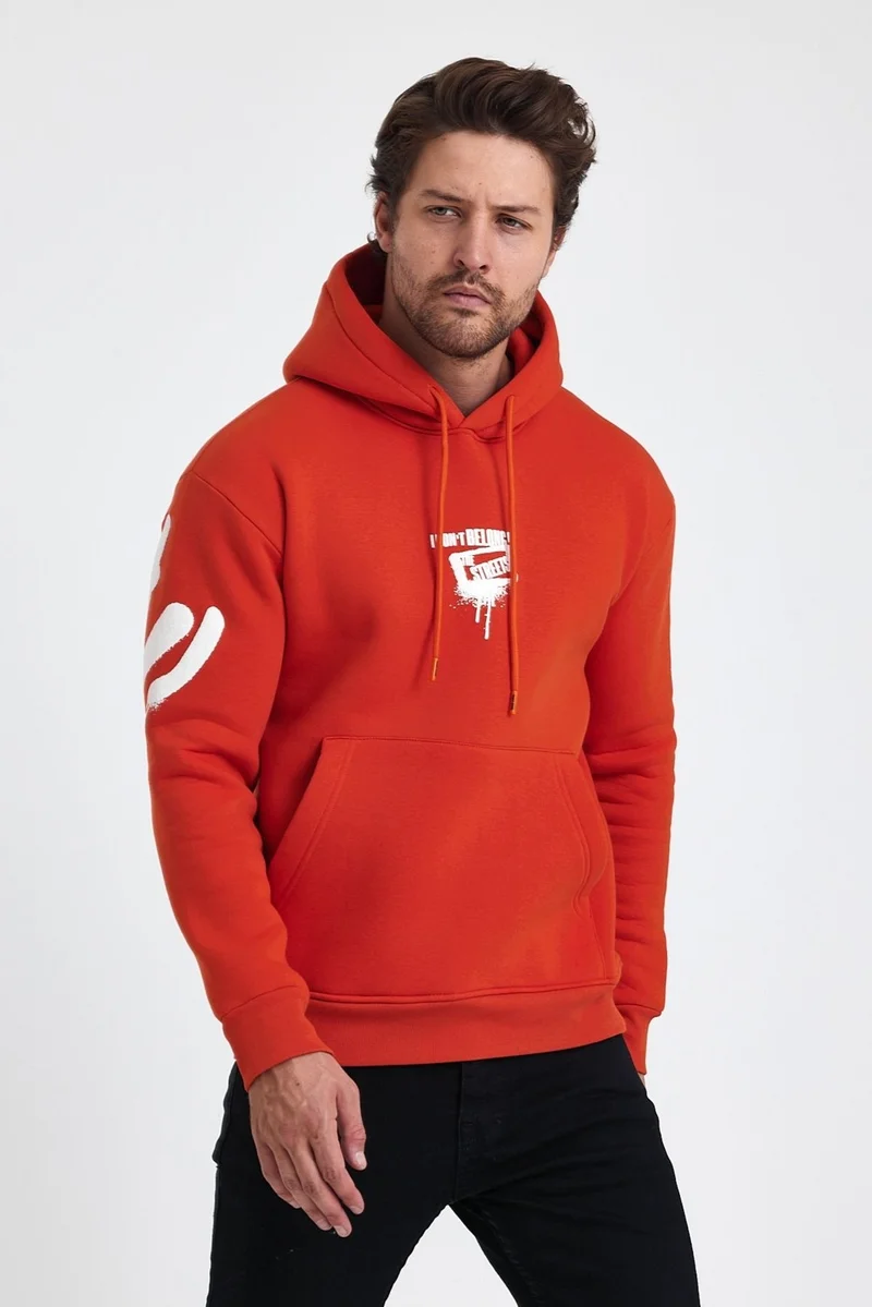 كوول تارز Cool Style Men's Standard Fit Regular Cut Polar Fleece Inside 3 Thread Hooded Cotton Sweatshirt