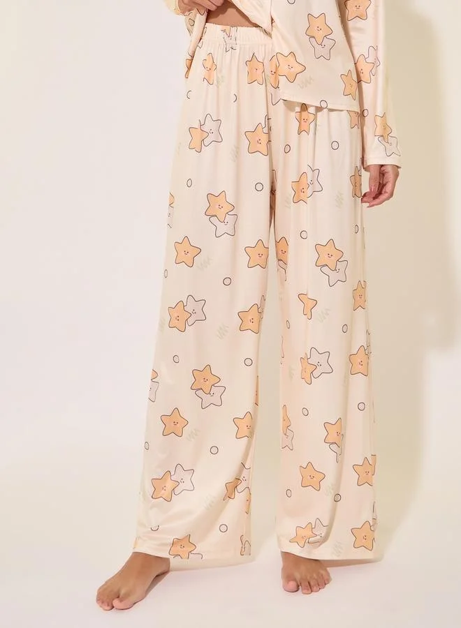 Styli Styli Starts Printed Shirt and Pants Pyjama Sets