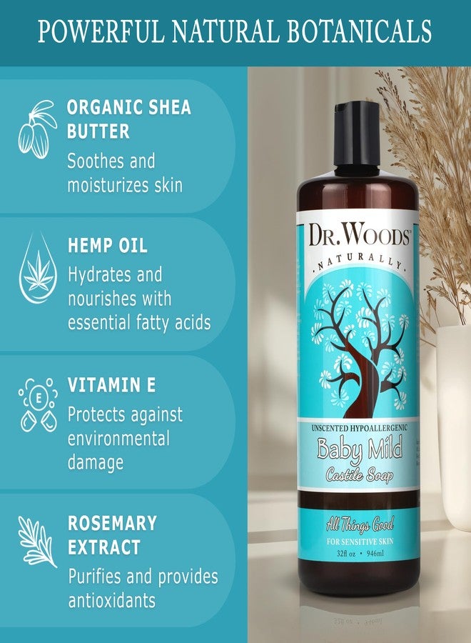 Dr. Woods Unscented Baby Mild Castile Soap, 32 Ounce - Image 3