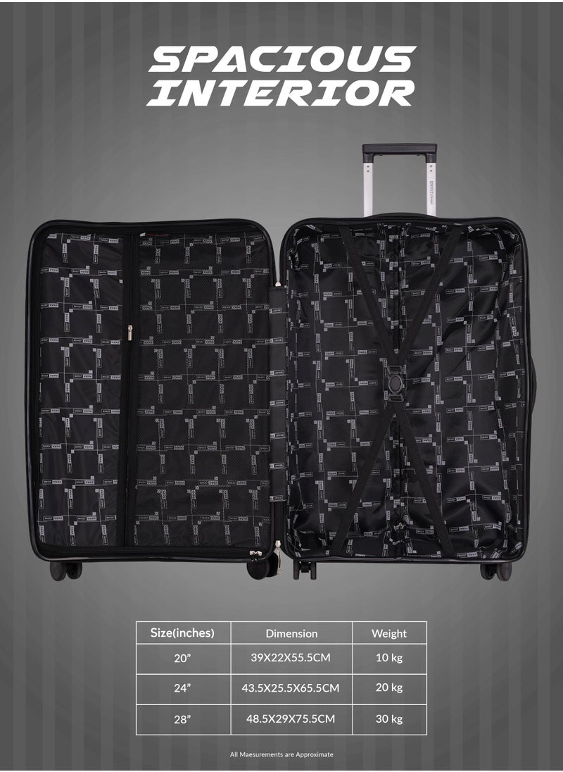 PARAJOHN - Marc 3 Piece Polypropelene Hardside Spinner Luggage Trolley Set 20/24/28 Inch White - Image 1