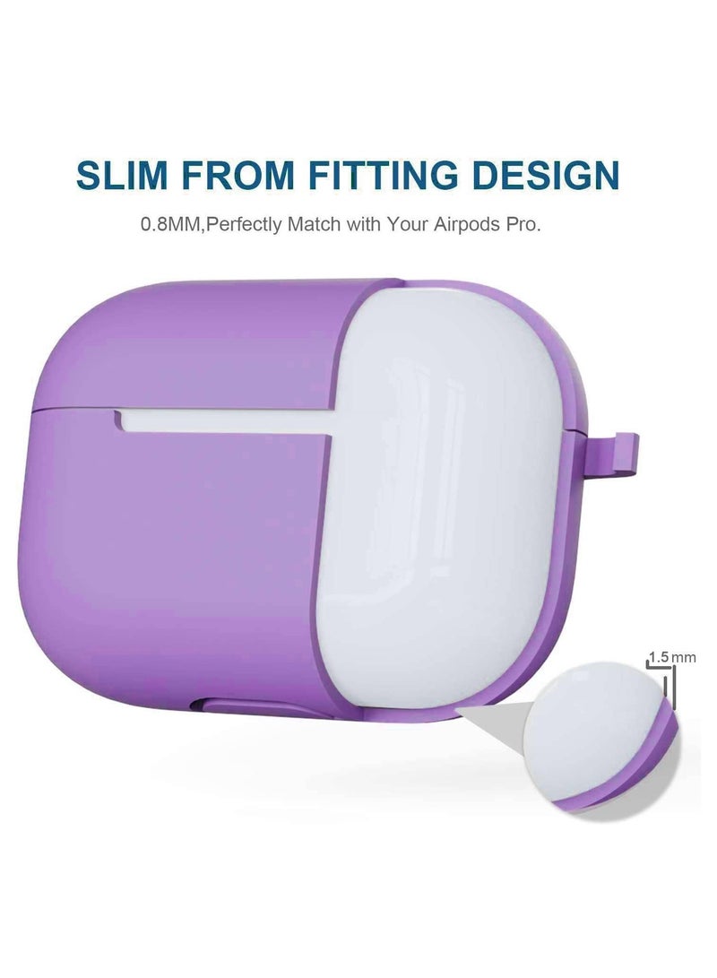 FOCUS Silicone Case Cover for AirPods Pro 2nd Generation 2022, Slim Protective Cover Skin for AirPods Pro 2 with Keychain (Black) - Image 4