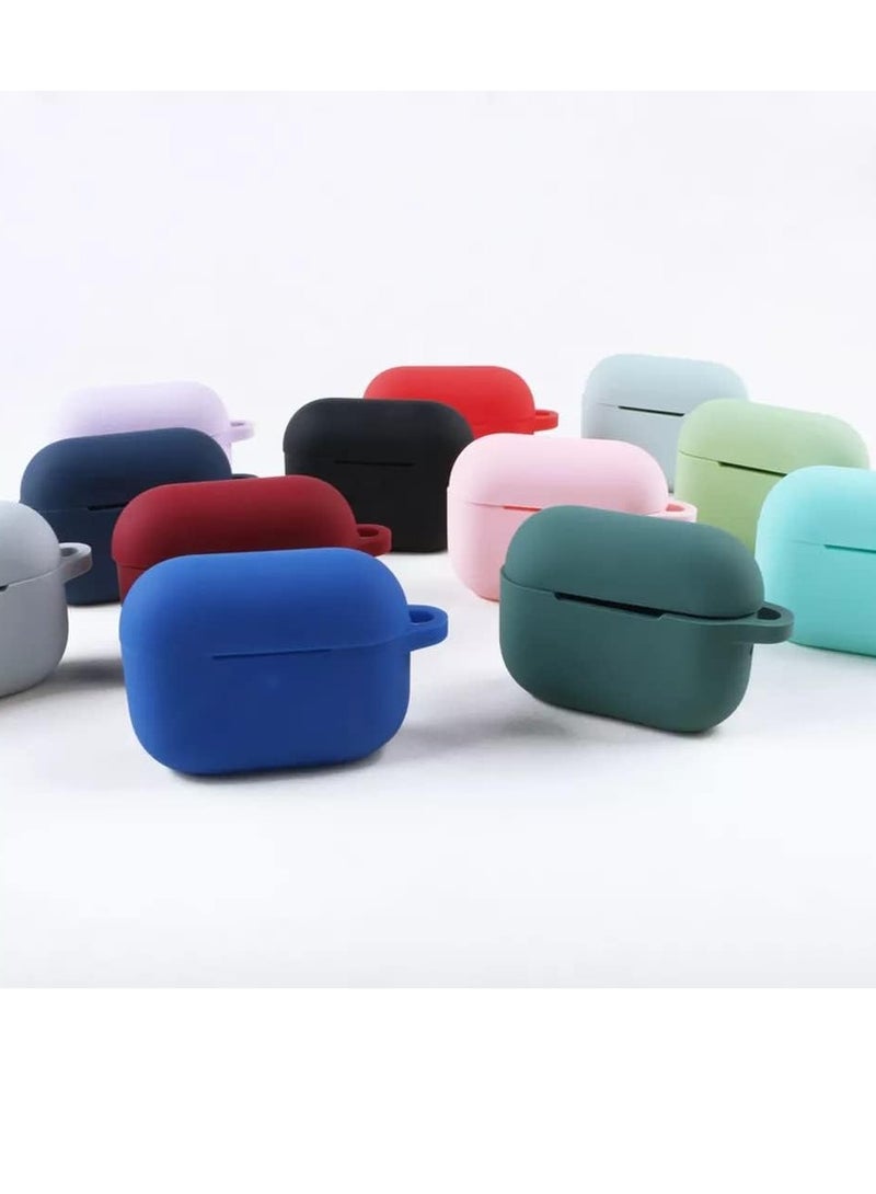 FOCUS Silicone Case Cover for AirPods Pro 2nd Generation 2022, Slim Protective Cover Skin for AirPods Pro 2 with Keychain (Black) - Image 5