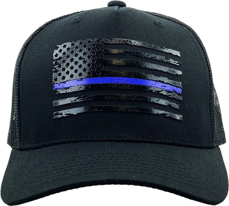 KBETHOSA Flag USA America Military Thin Blue Line Thin Red Line Vintage Distressed Baseball Cap Dad Hat Unisex Adjustable - Image 2