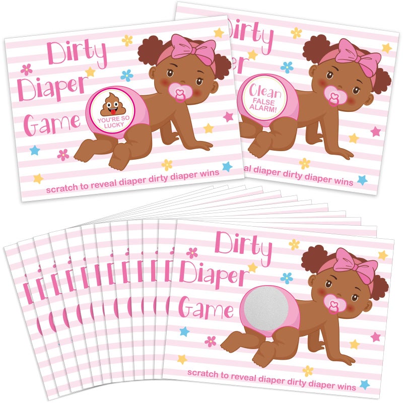 Geyee 60 Pieces Baby Shower Scratch off Game Funny Raffle Cards Baby Shower Party Games Decorations Cute Activity for Activity and Idea for Boy Girl(Rose Pink) - Image 1