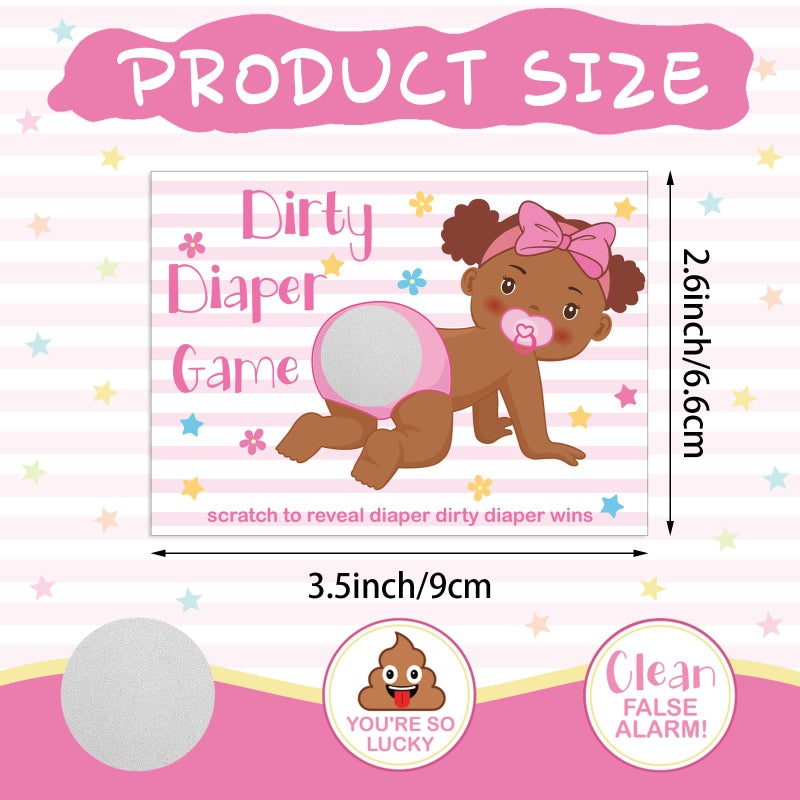 Geyee 60 Pieces Baby Shower Scratch off Game Funny Raffle Cards Baby Shower Party Games Decorations Cute Activity for Activity and Idea for Boy Girl(Rose Pink) - Image 2