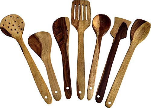 RJ kitchenware Store Spatula Wooden Spoons and Spatula for Cooking, Spatula for Non Stick pan Sleek, Sold and Non-Stick Cookware for Home Use and Kitchen Décor - Image 2