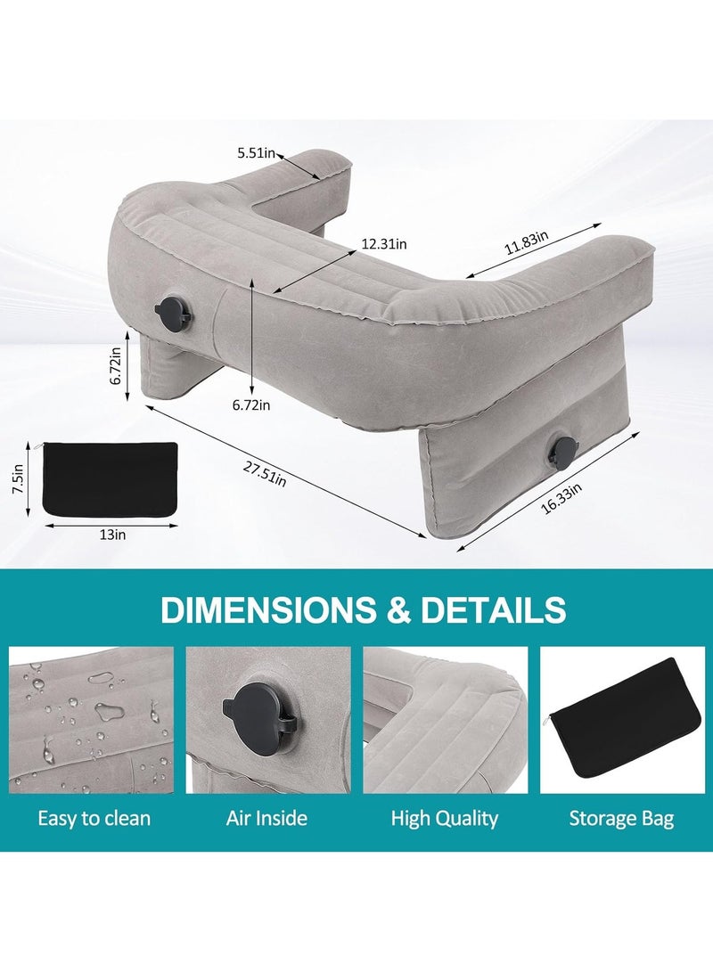 CMGTYYD Pillow reading pillow, inflatable reading pillow for game work, portable foldable inflatable laptop desk table stool for adults sitting on bed, sofa, floor, car - Image 4