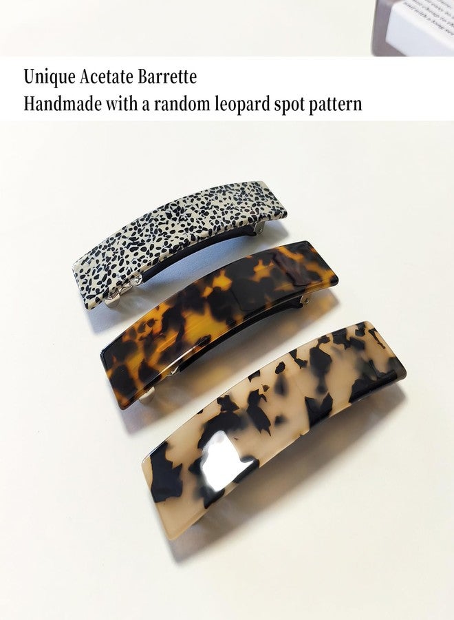 Markuii Large Hair Barrette for Women Acetate Rectangle Not Easy to Break French Hair Clips for Thick Hair, 3 Pack - Image 3