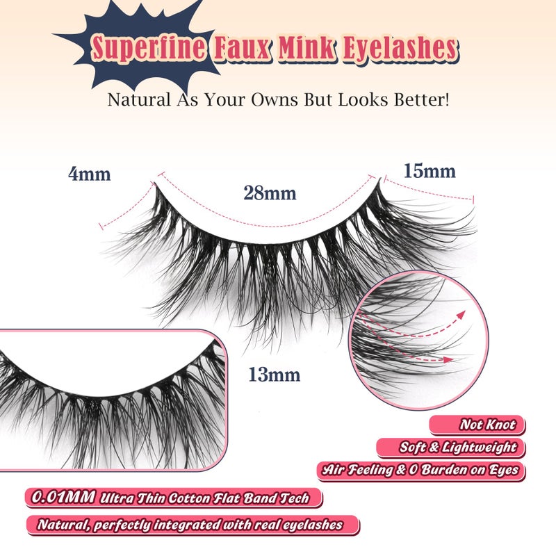 Siligli Cat Eye Lashes Wispy Eyelashes Manga Cat Eyelashes Natural Look 15mm Wispy False Lashes 3D Volume Fake Eyelashes Anime Lash Soft Faux Mink Lashes 7 Pairs Lashes Pack Siligli - Image 2