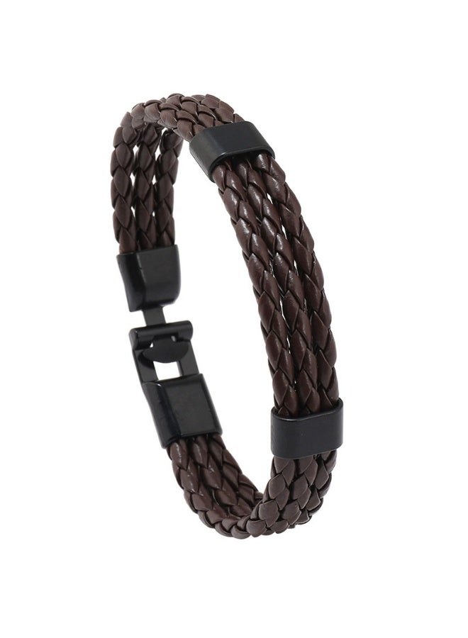 Goolsky Vintage Multi-layer Leather & Alloy Bracelet – Handmade Braided Wristband for Men & Women, Retro Design Adjustable Size, Anti-Tarnish, Daily Wear/Casual Outfits Unisex Gift - Image 1