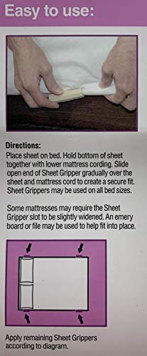 Bed Maker's FRESH IDEAS Bed Sheet Grippers – Easy to Use Sheet Holders for Mattresses with Traditional Welting Seams, 4 Count - Image 4
