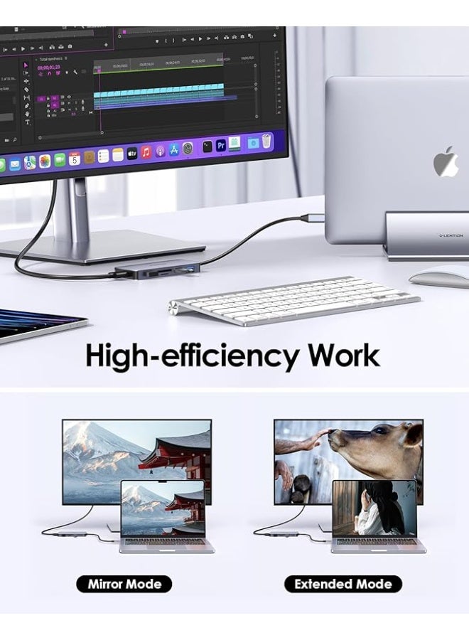 Lention LENTION USB C Hub with 4K HDMI, 3 USB 3.0, SD/Micro SD Card Reader Compatible 2023-2016 MacBook Pro 13/15/16, New Mac Air/Surface, Stable Driver Certified Multi-Port Adapter (CB-C18, Space Gray)  - Image 2