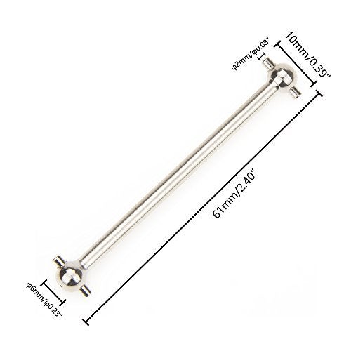 COJOYS Dogbone Universal Drive Joint Cup Shaft 61mm Steel Silver for RC Hobby Model Car HPI HSP,COJOYS,4PCS (Silver) - Image 3
