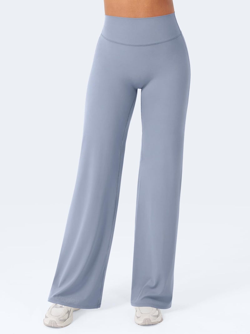 VOYJOY Straight Leggings Bottoms Wide Leg Pants for Women 29"/ 31.5"/33"/35" High Waist Stretch Casual Sweatpants - Image 4