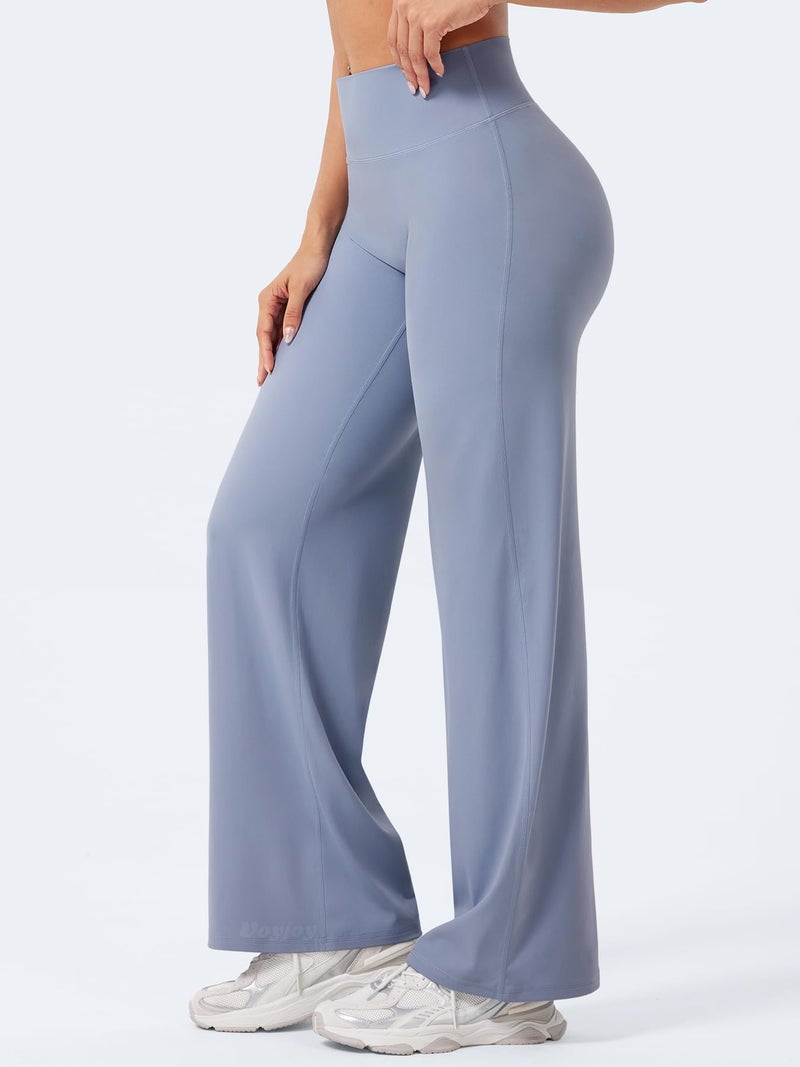 VOYJOY Straight Leggings Bottoms Wide Leg Pants for Women 29"/ 31.5"/33"/35" High Waist Stretch Casual Sweatpants - Image 5