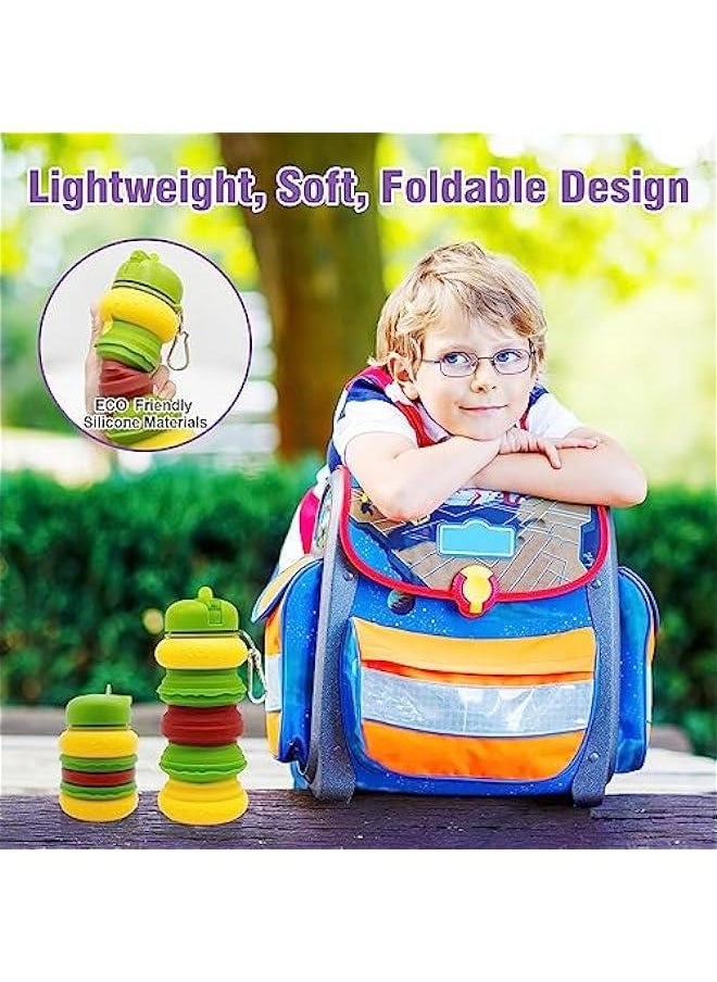 HOOKOR 20oz Foldable Silicone Water Bottle, Hamburger Design, Reusable for Sports Gym Travel Camping Hiking, Lightweight Essential for Traveling  - Image 2