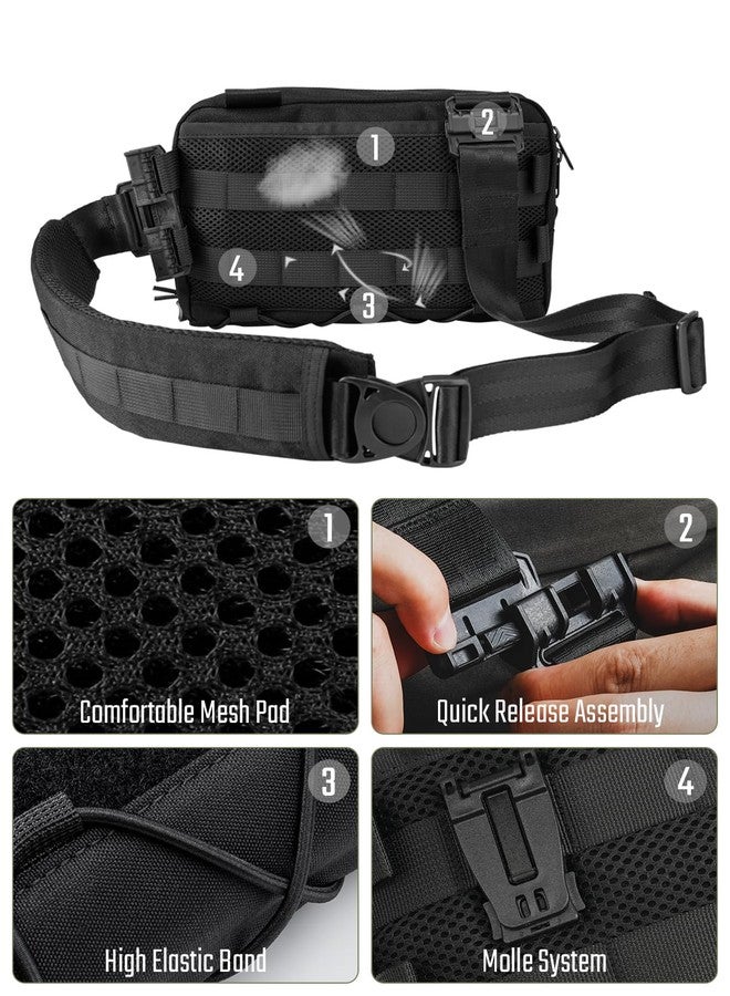 TACTICAL_GEEK Cache L3C EDC Sling Bag Chest, Lightweight Shoulder Daypack, Travel Hiking Concealed Carry, Crossbody Bag, Tactical Backpack, Hiking Ambidextrous Strap (1000D-Black) - Image 4