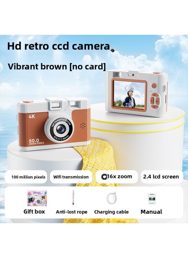 Generic The Clapper Retro CCD Digital Camera Photo Girl Birthday Gift Student Party-Body Color:Brown  - Image 1
