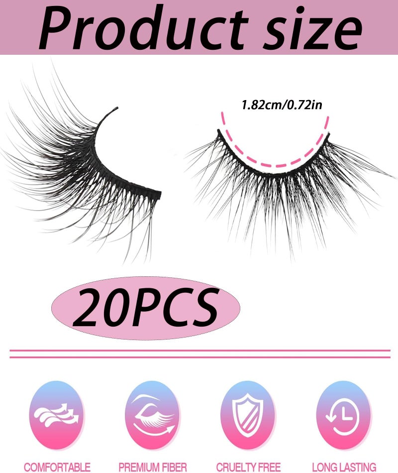 NUDFSY 20PCS Half Lashes for Women - Natural Wispy False Eyelashes, Fluffy Volume Strip Fake Lashes, Accent DIY Cluster Faux Eyelashes - Image 5