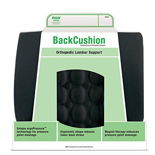 Brownmed - IMAK Ergo Back Cushion - Lumbar Support Pillow for Office Chair & Car - Chair & Seat Cushion Support for Back Pain & Posture - Back Support for Car & Office Chair with Strap - Image 3