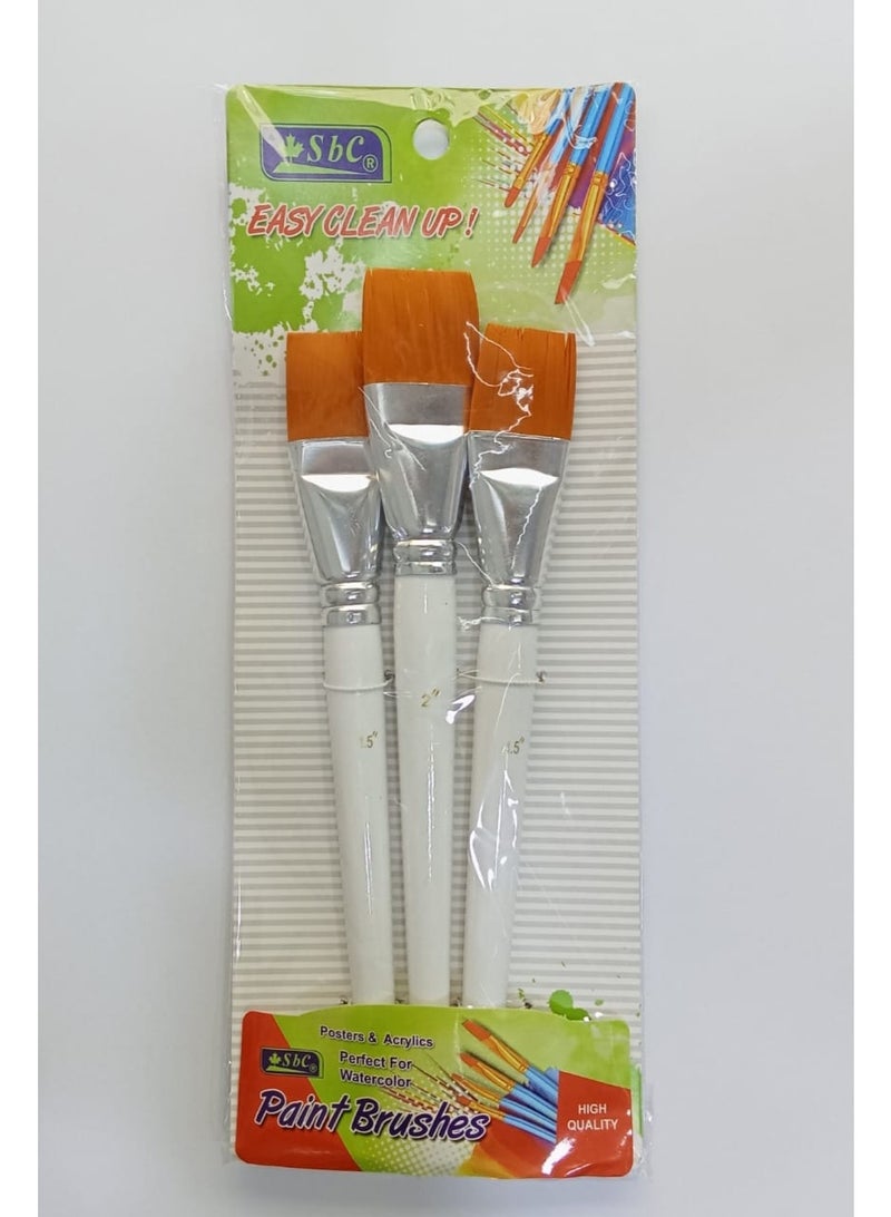 SBC PAINT BRUSH BIG FOR POSTERS AND ACRYLICS PERFECT FOR WATER COLOURS,SET OF 3
