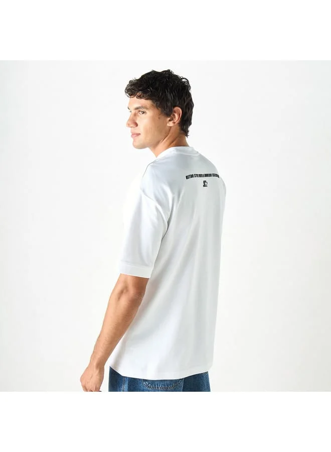 STARTER Starter Typographic Print T-shirt with Crew Neck and Short Sleeves